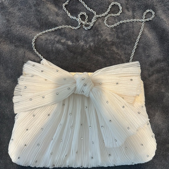 Loeffler Randall Rayne Pleated Embellished Bow Shoulder Bag - Picture 2 of 6